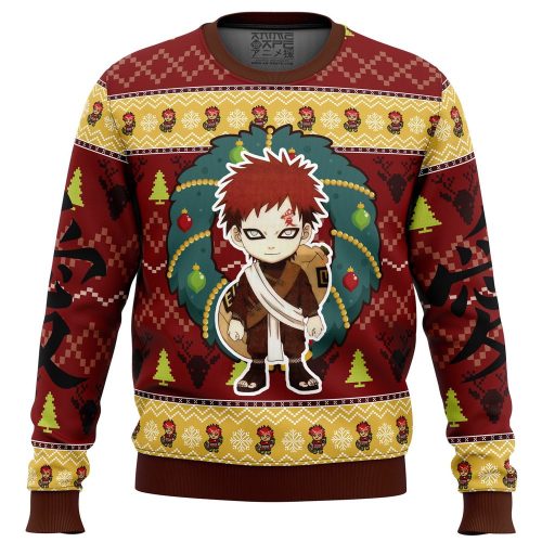 Chibi Gaara Naruto Ugly Christmas Sweater: Festive Anime Apparel for Fans