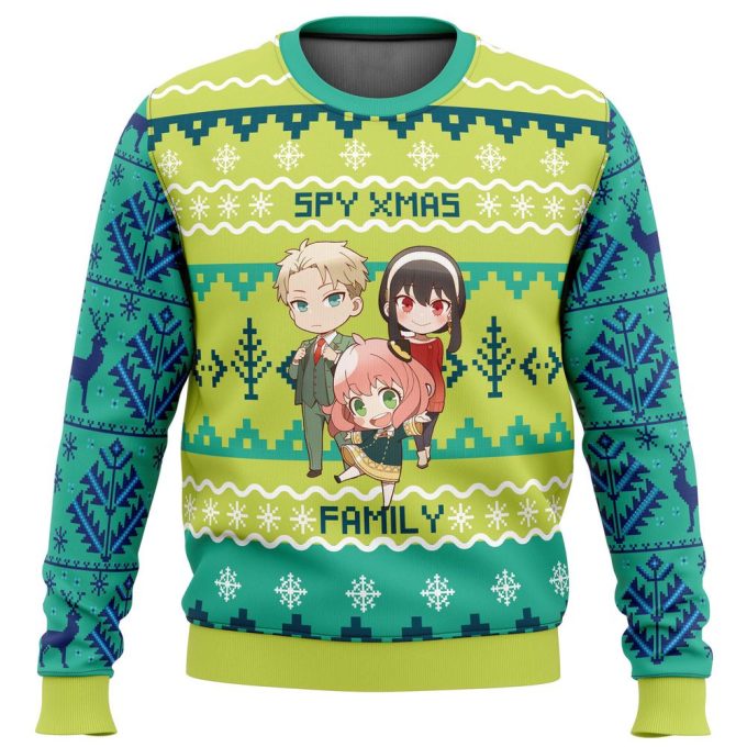 Chibi Spy x Family Ugly Christmas Sweater – Festive & Unique Holiday Apparel