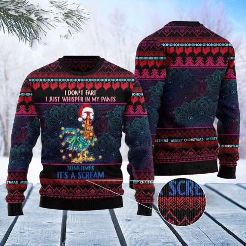 Hilarious Chicken Christmas Ugly Sweater – Festive Graphic Holiday Sweater