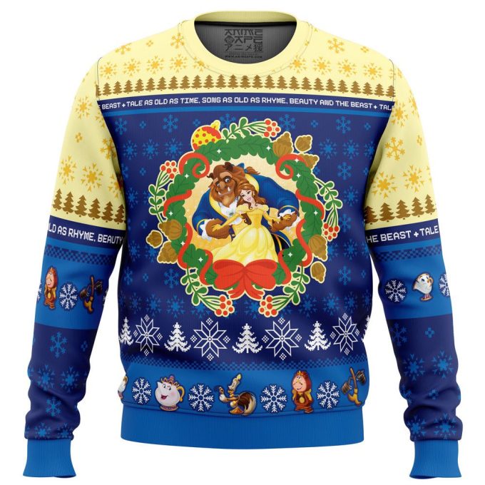 Disney s Beauty and the Beast Ugly Christmas Sweater – Festive Holiday Apparel