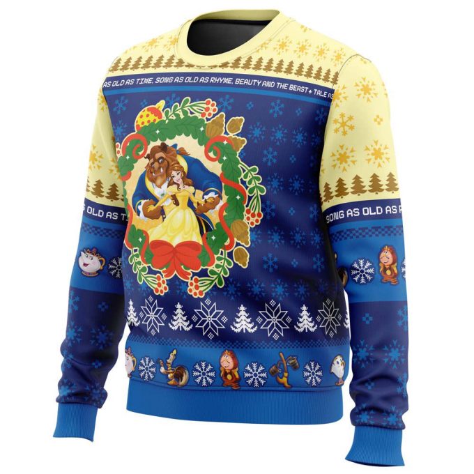 Get Festive with Disney s Beauty and the Beast Ugly Christmas Sweater – Perfect for Christmas!
