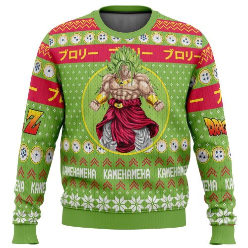 Get Festive with Dragon Ball Z Christmas Broly Ugly Sweater - Limited Edition!