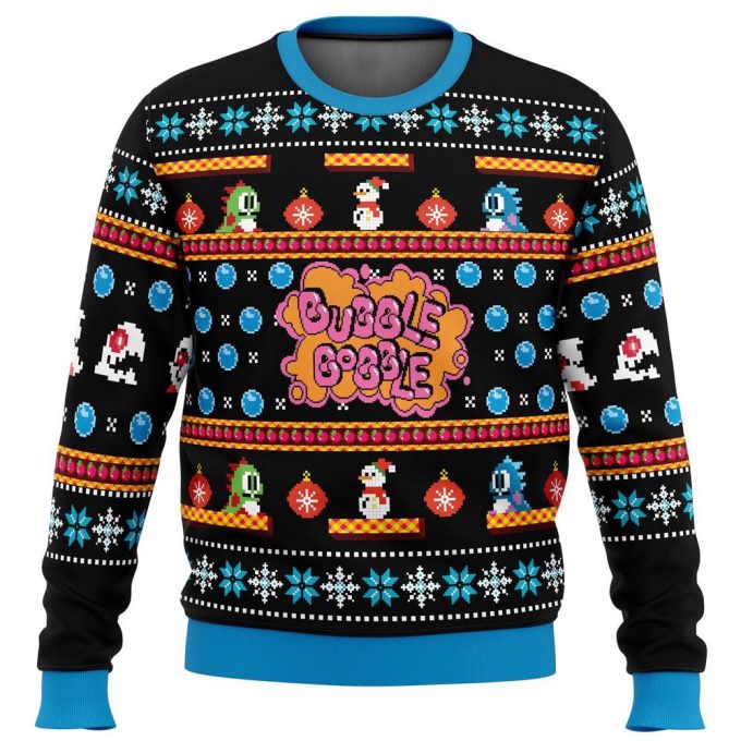 Get Festive with the Christmas Bubble Bobble Ugly Sweater – Perfect for the Holidays!