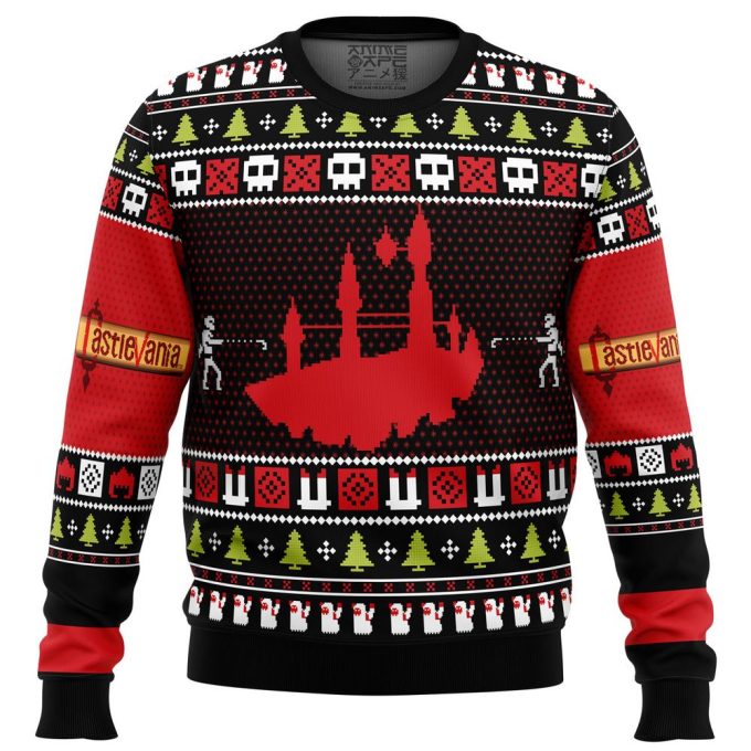Get Festive with Christmas Castlevania Ugly Sweater – Perfect Holiday Gift!