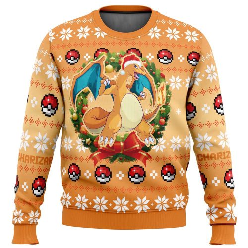 Get Festive with Christmas Charizard Ugly Sweater – Perfect for Pokemon Fans!
