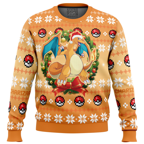 Get Festive with Christmas Charizard Pokemon Ugly Sweater – Perfect Holiday Gift!