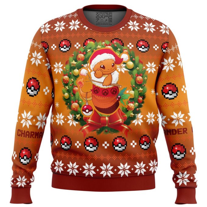 Get Festive with our Charmander Pokemon Ugly Christmas Sweater – Limited Edition!