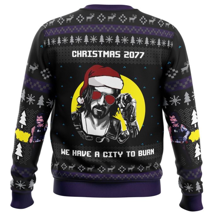 Get Festive with Cyberpunk 2077 Ugly Christmas Sweater – Exclusive Holiday Gear!