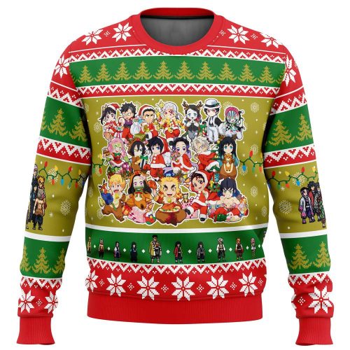 Get Festive with Demon Slayer Squad Ugly Christmas Sweater – Perfect Holiday Gift!