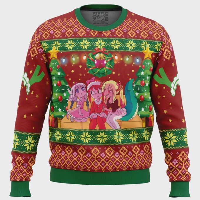 Christmas Family Miss Kobayashi’s Dragon Maid Ugly Christmas Sweater