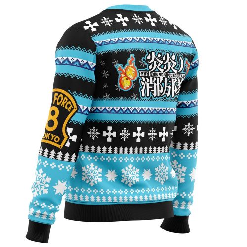 Get Festive with the Christmas Flame Fire Force Ugly Christmas Sweater!