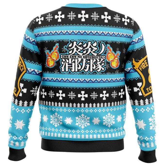 Get Festive with the Christmas Flame Fire Force Ugly Christmas Sweater!