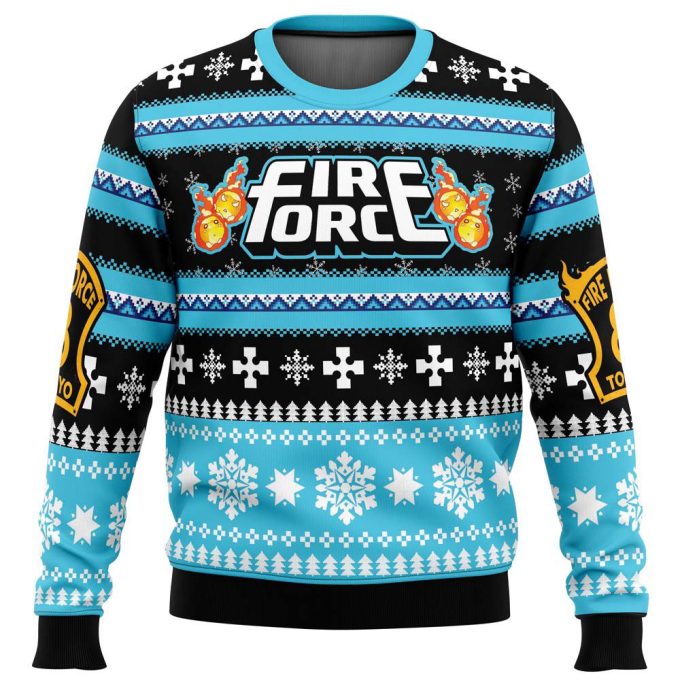 Get Festive with Christmas Flame Fire Force Ugly Christmas Sweater – Perfect Holiday Attire!