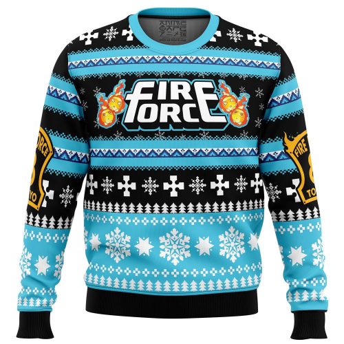 Get Festive with the Christmas Flame Fire Force Ugly Christmas Sweater!