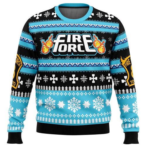 Get Festive with Christmas Flame Fire Force Ugly Christmas Sweater – Perfect Holiday Attire!