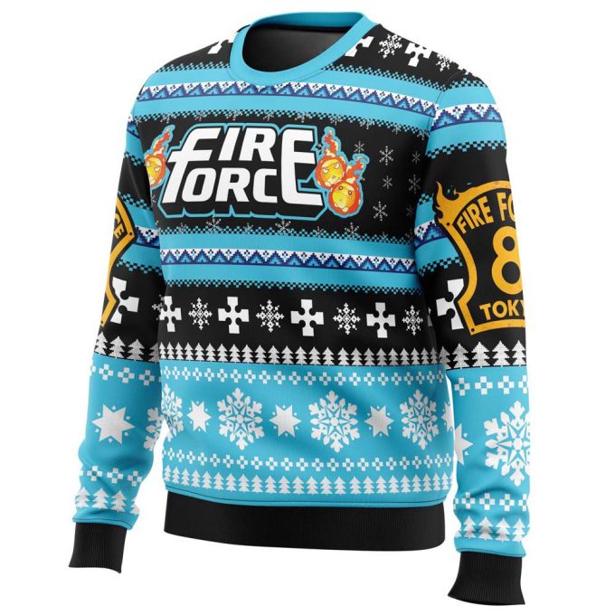 Get Festive with Christmas Flame Fire Force Ugly Christmas Sweater – Perfect Holiday Attire!