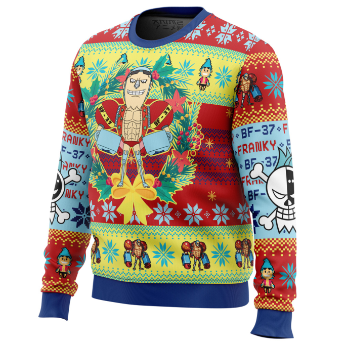 Festive Christmas Franky One Piece: Ugly Christmas Sweater for a Fun Holiday Look!