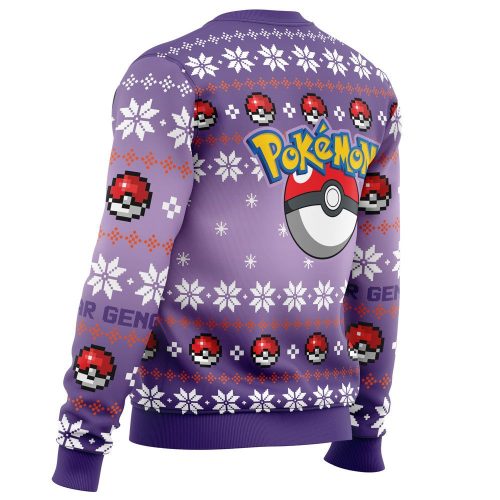 Get Festive with Christmas Gengar Pokemon Ugly Sweater Print – Limited Edition!