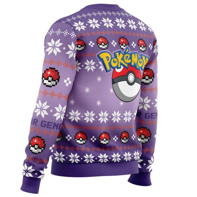 Get Festive with Christmas Gengar Pokemon Ugly Sweater Print – Limited Edition!