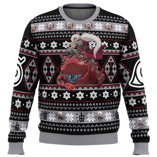 Get Festive with Christmas Jiraiya Naruto Ugly Sweater - Limited Edition