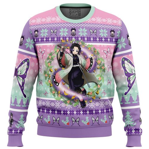 Kochou Shinobu Demon Slayer Ugly Christmas Sweater - Festive Anime-Inspired Design