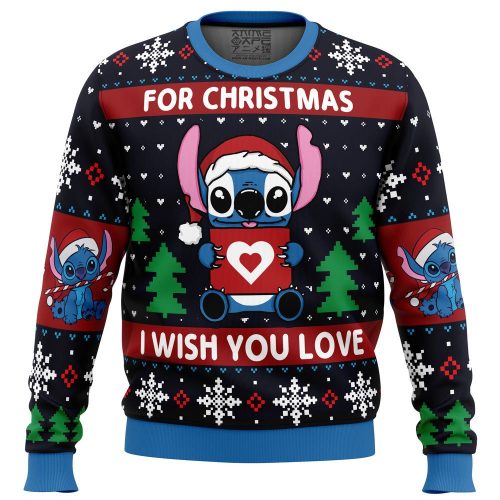 Spread Holiday Cheer with our Christmas Love Stitch Ugly Sweater