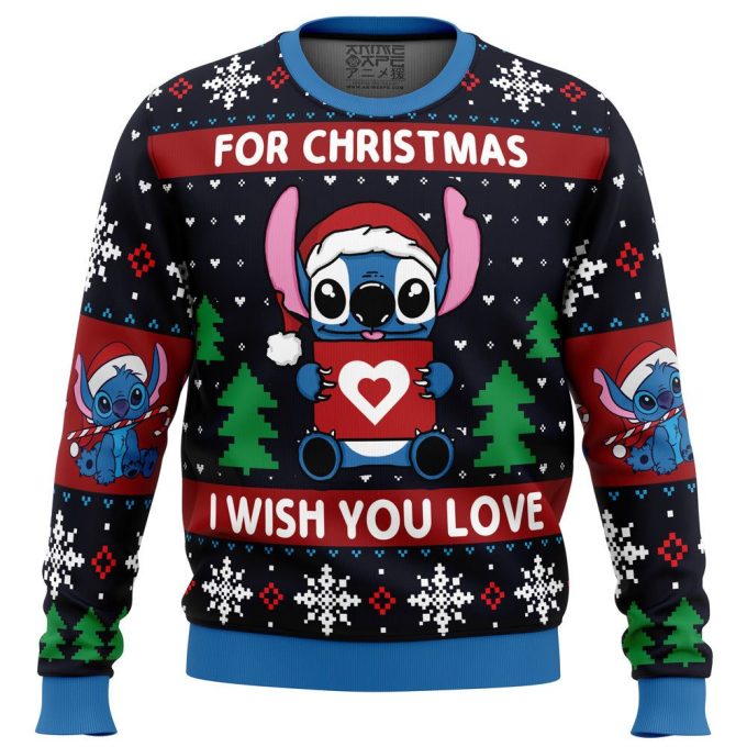 Spread Holiday Cheer with our Christmas Love Stitch Ugly Sweater