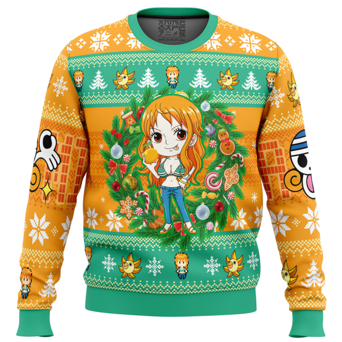 Get Festive with the Christmas Nami Ugly Sweater – Perfect for One Piece Fans!