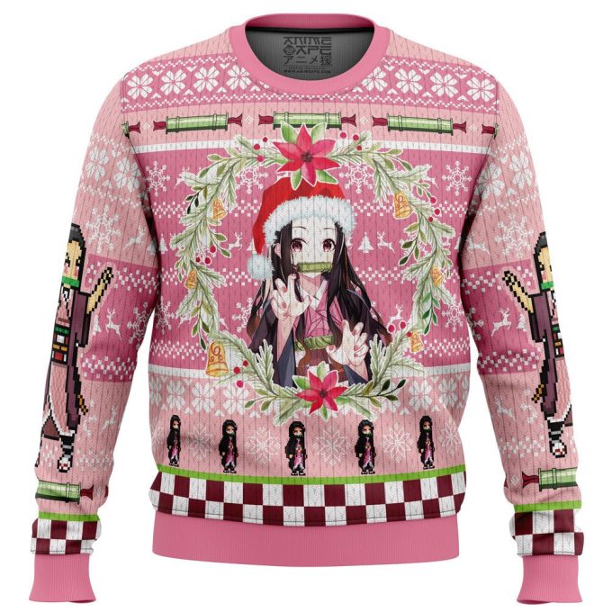 Get Festive: Nezuko Kamado Demon Slayer Ugly Christmas Sweater for a Stylish Holiday