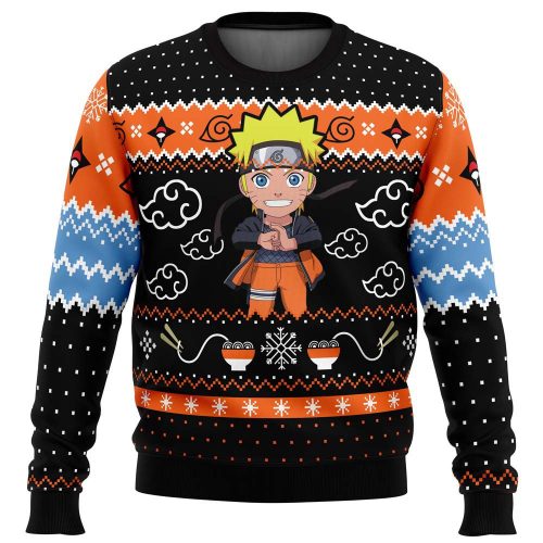 Get Festive with Uzumaki Naruto Christmas Sweater - Perfect for Ramen Lovers!