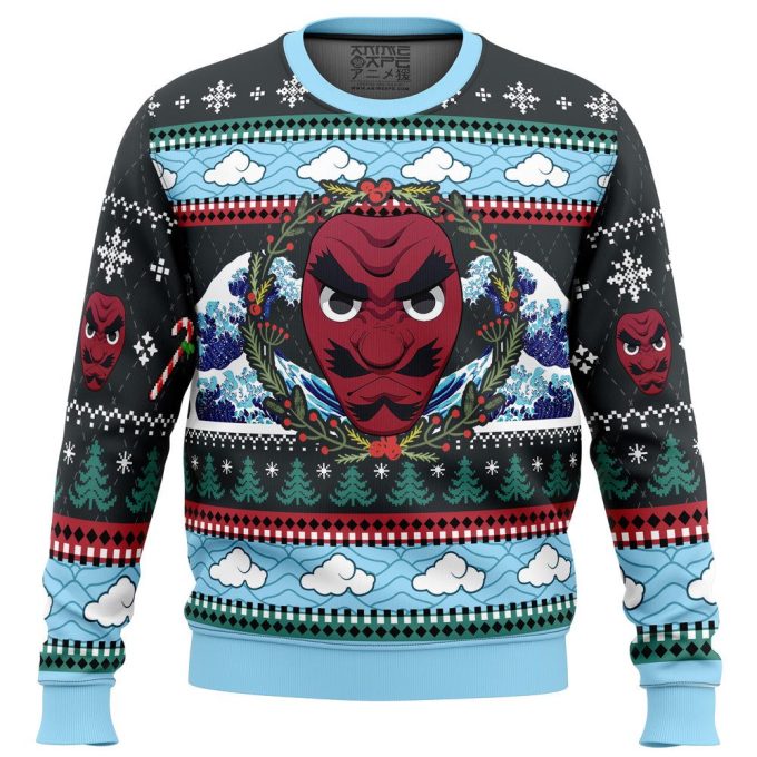Get Festive with Sakonji Urokodaki Demon Slayer Ugly Christmas Sweater