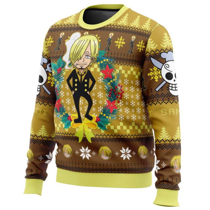 Get Festive with Sanji: Christmas One Piece Ugly Sweater – Limited Edition