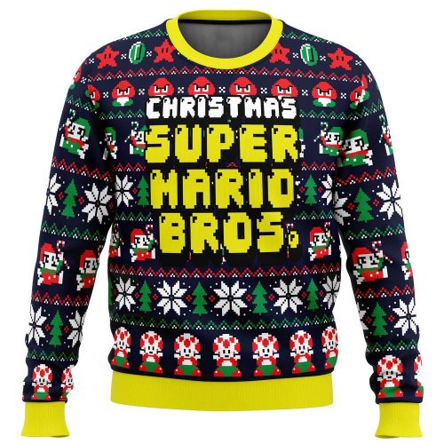 Get Festive with Super Mario Bros Ugly Christmas Sweater – Perfect for the Holidays!