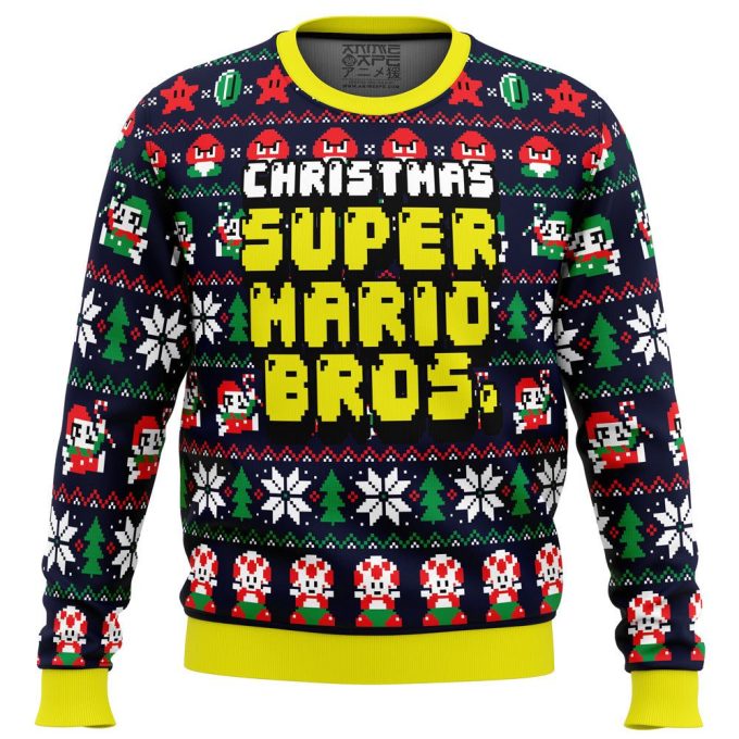 Get Festive with Super Mario Bros Ugly Christmas Sweater – Perfect for the Holidays!
