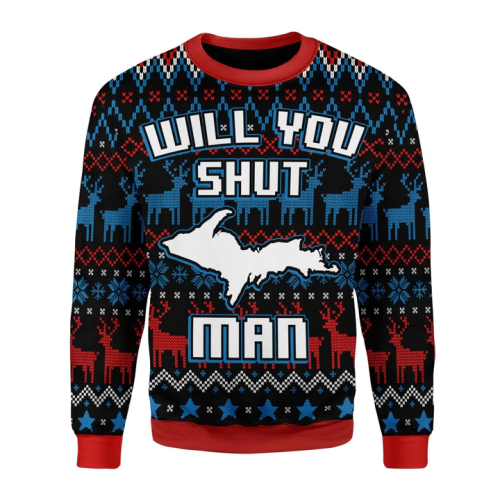 Bidden Will You Shut Man 3D Christmas Sweater - Festive Apparel for a Memorable Holiday Season