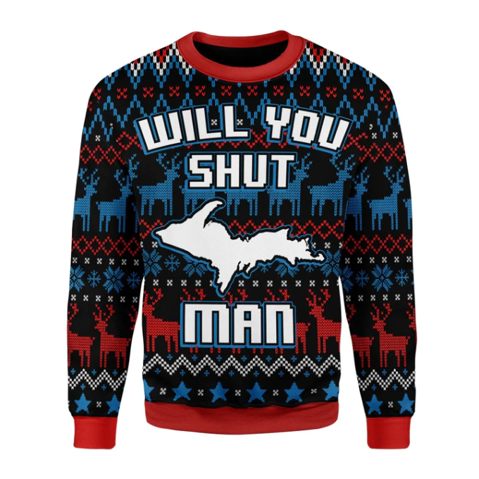 Bidden Will You Shut Man 3D Christmas Sweater – Festive Apparel for a Memorable Holiday Season