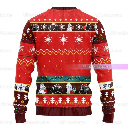 Christmas Toothless Ugly Sweater, Night Fury Light Fury Ugly Couple Christmas Sweater, Xmas Sweater, How to Train Your Dragon Sweater