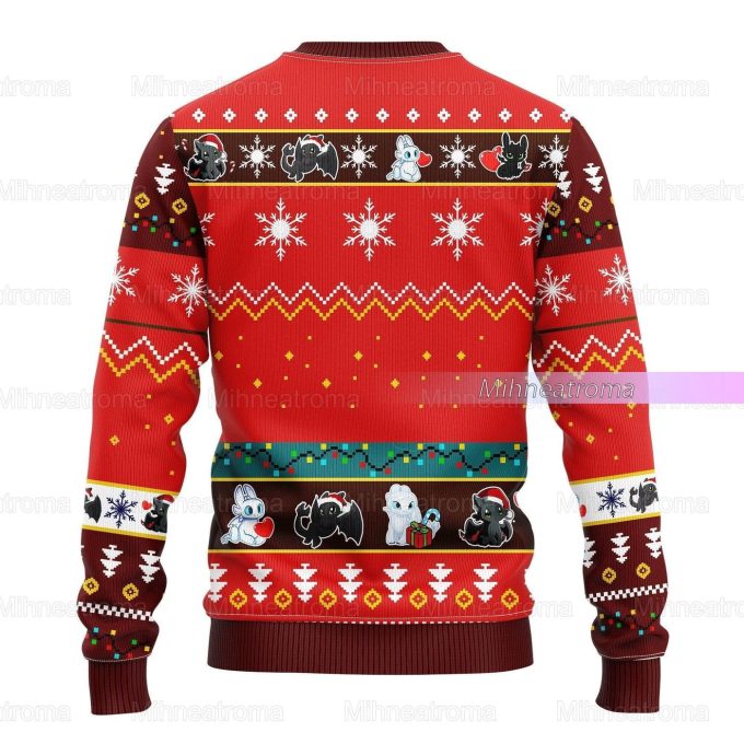 Christmas Toothless Ugly Sweater, Night Fury Light Fury Ugly Couple Christmas Sweater, Xmas Sweater, How to Train Your Dragon Sweater