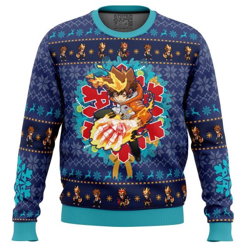 Festive Tsunayoshi Sawada Ugly Christmas Sweater - Perfect for Katekyo Hitman Reborn Fans!