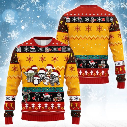 Get Festive with Star Wars Characters Ugly Sweater - Christmas Vibes Galore!