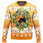 Get Festive with Zenitsu Agatsuma Ugly Christmas Sweater from Demon Slayer!