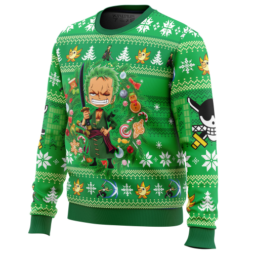 Get Festive with Zoro One Piece Ugly Christmas Sweater – Perfect for the Holiday Season!