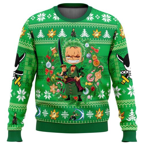 Get Festive with the Christmas Zoro One Piece Ugly Sweater – Perfect for the Holidays!