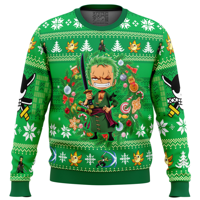 Get Festive with Zoro One Piece Ugly Christmas Sweater – Perfect for the Holiday Season!