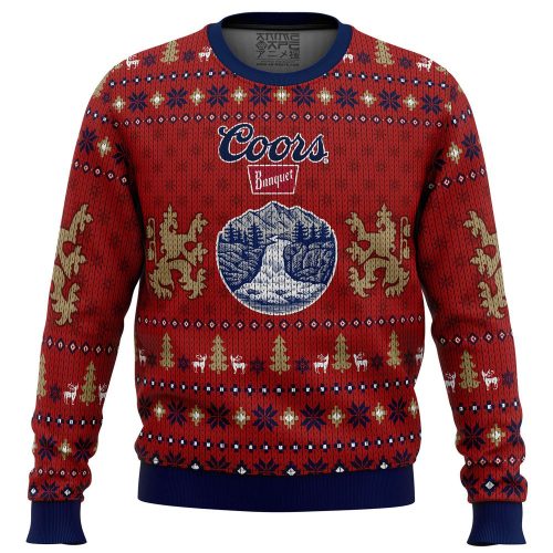 Get Festive with Coors Banquet Ugly Christmas Sweater – Unique Print for Holiday Fun!