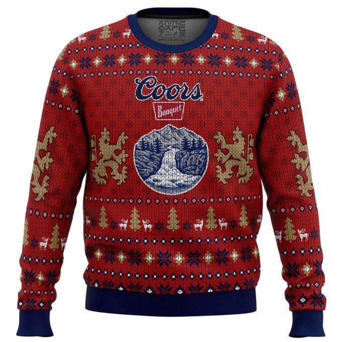 Get Festive with Coors Banquet Ugly Christmas Sweater – Unique Print for Holiday Fun!
