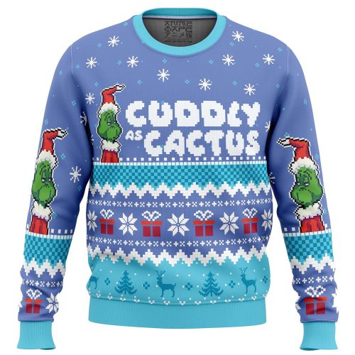 Cuddly Cactus Grinch Ugly Christmas Sweater – Festive and Fun Holiday Attire!