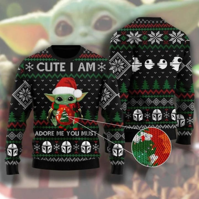 Cute Baby Yoda Christmas Sweater – Adore Me with a Must-Have Design!