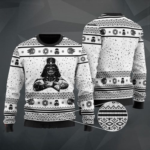 Darth Vader Black Christmas Ugly Sweater: Festive Sith Style for the Holidays!