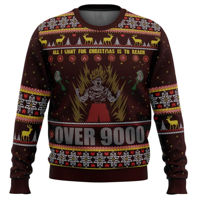 DBZ Goku Over 9000 Ugly Christmas Sweater – Dragon Ball Z Festive Attire